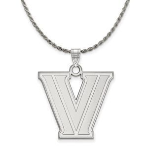 Sterling Silver Villanova U. XL 'V' Pendant Necklace - 18 Inch